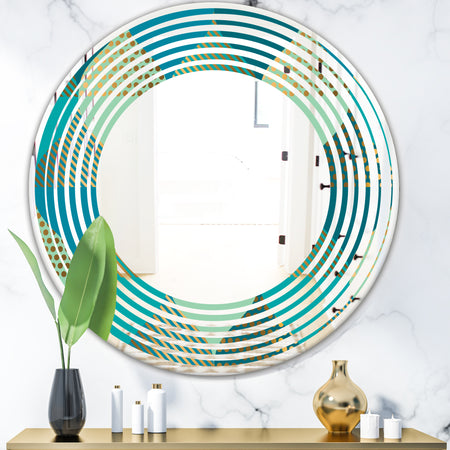 Luxury Retro Drops I - Modern Round or Oval Wall Mirror - Wave