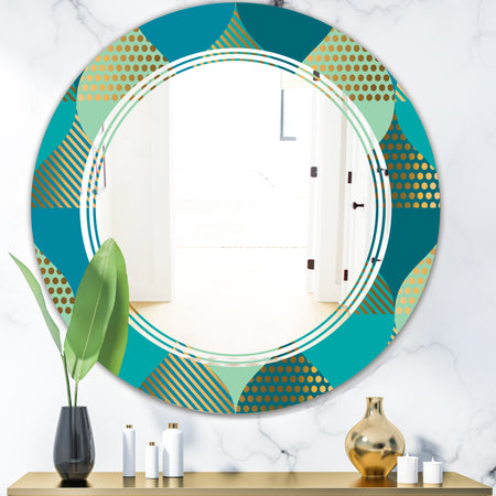Luxury Retro Drops I - Modern Round or Oval Wall Mirror - Triple C