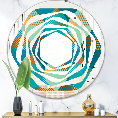 Luxury Retro Drops I - Modern Round or Oval Wall Mirror - Whirl