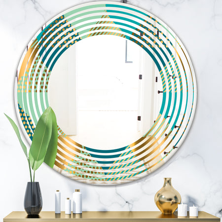 Luxury Retro Drops II - Modern Round or Oval Wall Mirror - Wave