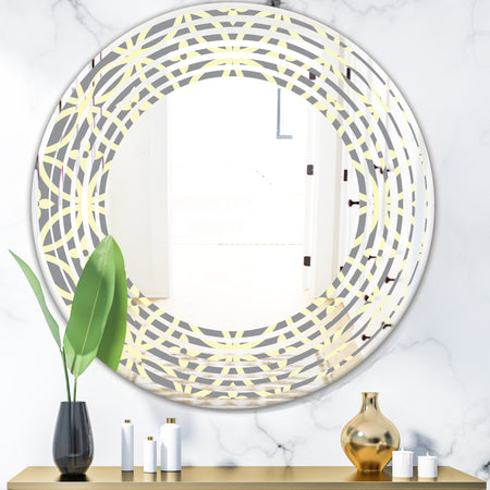 Retro Ornamental Pattern II - Modern Round or Oval Wall Mirror - Wave