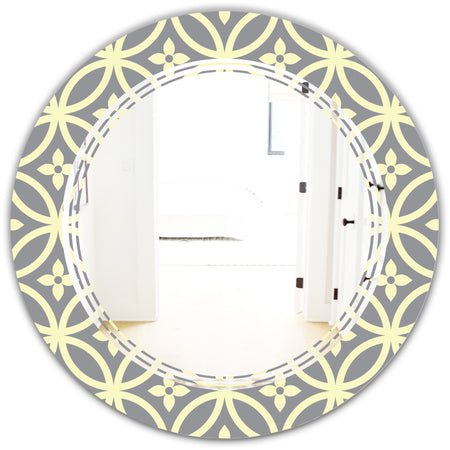 Retro Ornamental Pattern II - Modern Round or Oval Wall Mirror - Triple C
