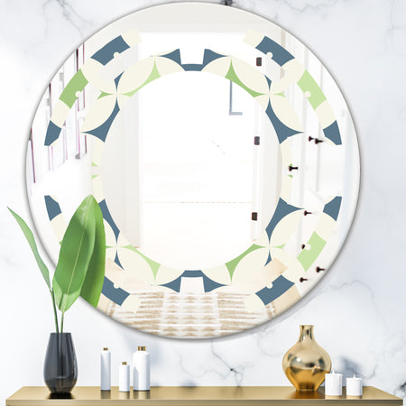 Retro Geometric Design V - Modern Round or Oval Wall Mirror - Space