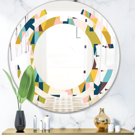 Triangular Retro Design I - Modern Round or Oval Wall Mirror - Space