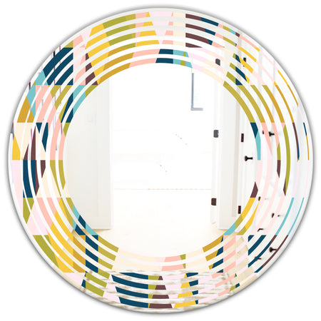 Triangular Retro Design I - Modern Round or Oval Wall Mirror - Wave