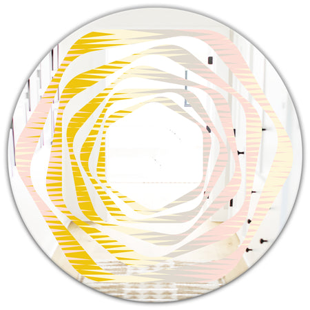 Retro Abstract Design IV - Modern Round or Oval Wall Mirror - Whirl