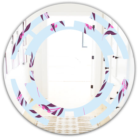 Bright Eucalyptus Floral Pattern I - Cottage Round or Oval Wall Mirror - Space