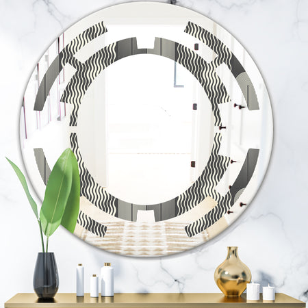 Mimimal Black and White Design II - Modern Round or Oval Wall Mirror - Space