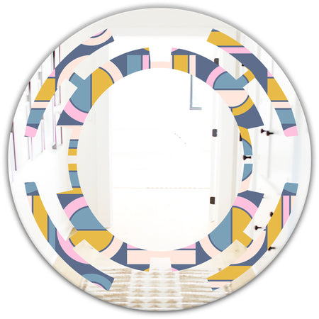 Retro Circular Design I - Modern Round or Oval Wall Mirror - Space