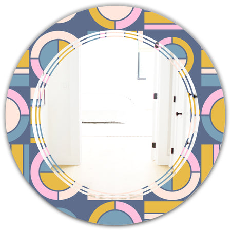 Retro Circular Design I - Modern Round or Oval Wall Mirror - Triple C