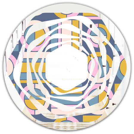 Retro Circular Design I - Modern Round or Oval Wall Mirror - Whirl