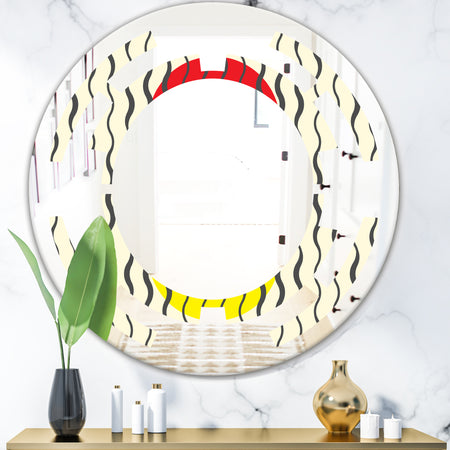 Wave Pattern - Modern Round or Oval Wall Mirror - Space