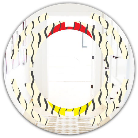 Wave Pattern - Modern Round or Oval Wall Mirror - Space