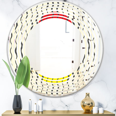 Wave Pattern - Modern Round or Oval Wall Mirror - Wave