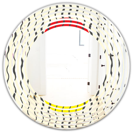 Wave Pattern - Modern Round or Oval Wall Mirror - Wave