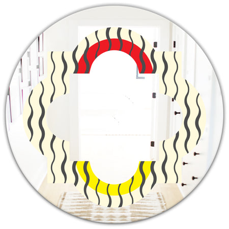 Wave Pattern - Modern Round or Oval Wall Mirror - Quatrefoil