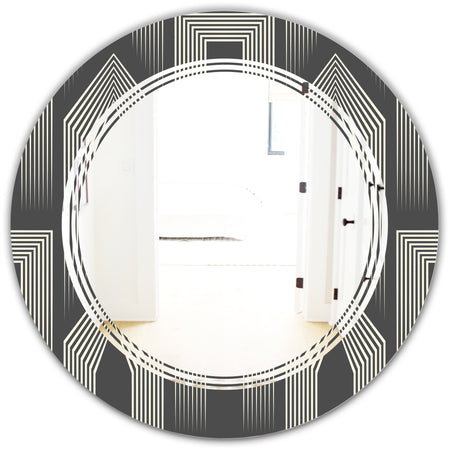 Mimimal Black and White Design III - Modern Round or Oval Wall Mirror - Triple C