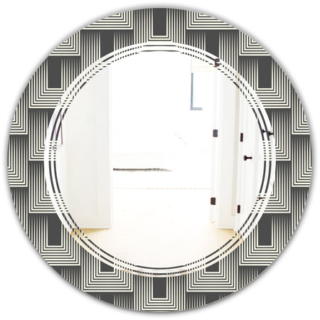 Mimimal Black and White Design I - Modern Round or Oval Wall Mirror - Triple C