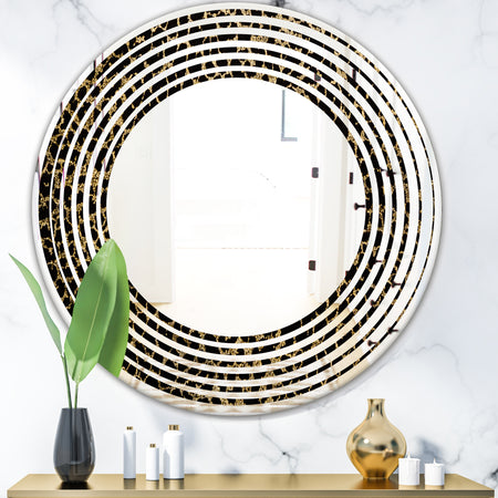 Leopard Fur Safari V - Modern Round or Oval Wall Mirror - Wave
