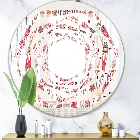 Ornamental Retro Pattern - Modern Round or Oval Wall Mirror - Whirl