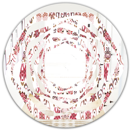 Ornamental Retro Pattern - Modern Round or Oval Wall Mirror - Whirl