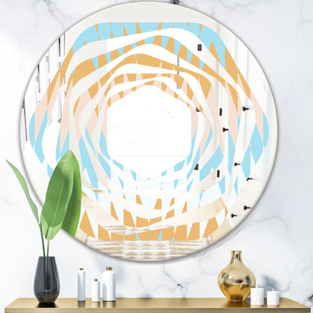 Retro Abstract Design VI - Modern Round or Oval Wall Mirror - Whirl