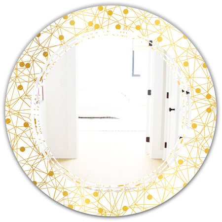 Golden Maze II - Modern Round or Oval Wall Mirror - Triple C