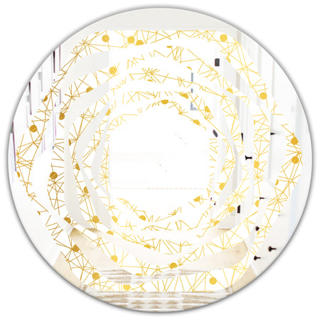 Golden Maze II - Modern Round or Oval Wall Mirror - Whirl