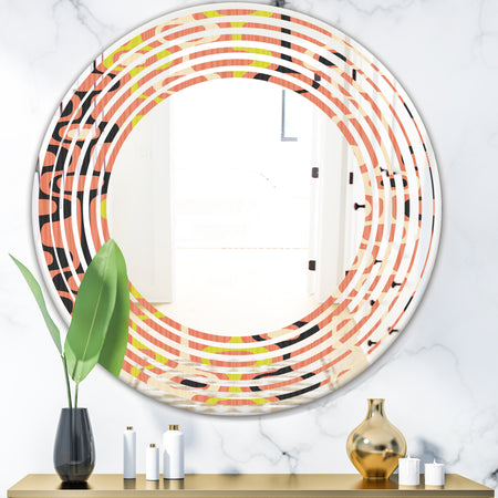 Retro Abstract Design XIII - Modern Round or Oval Wall Mirror - Wave
