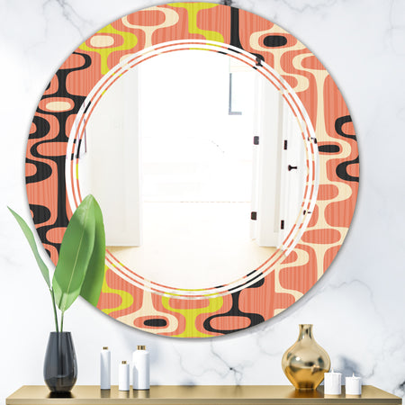 Retro Abstract Design XIII - Modern Round or Oval Wall Mirror - Triple C