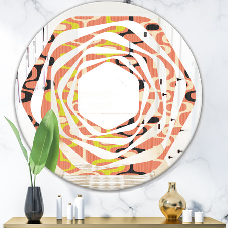 Retro Abstract Design XIII - Modern Round or Oval Wall Mirror - Whirl