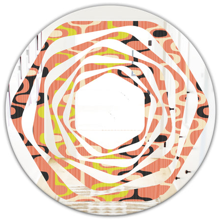 Retro Abstract Design XIII - Modern Round or Oval Wall Mirror - Whirl