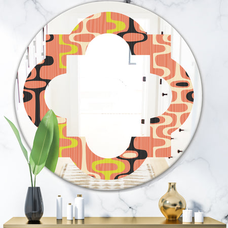 Retro Abstract Design XIII - Modern Round or Oval Wall Mirror - Quatrefoil