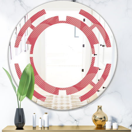 Coral Round Geometrical - Modern Round or Oval Wall Mirror - Space