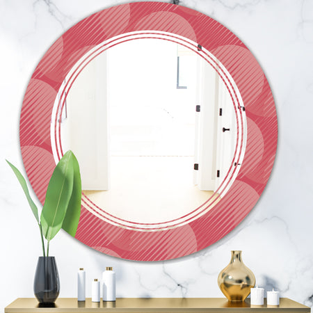 Coral Round Geometrical - Modern Round or Oval Wall Mirror - Triple C