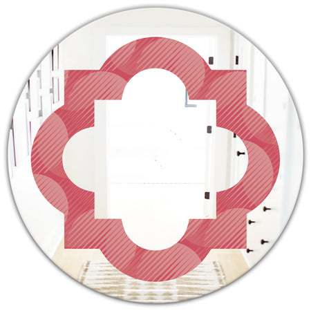 Coral Round Geometrical - Modern Round or Oval Wall Mirror - Quatrefoil