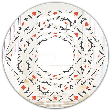 Abstract Retro Design V - Modern Round or Oval Wall Mirror - Whirl