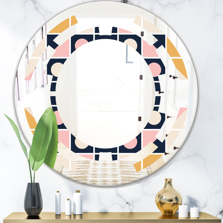 Geometrical Retro Design I - Modern Round or Oval Wall Mirror - Space