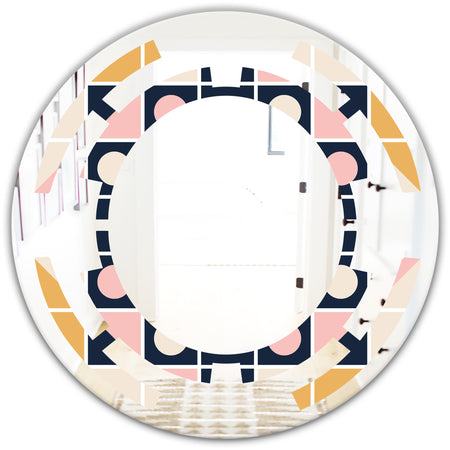 Geometrical Retro Design I - Modern Round or Oval Wall Mirror - Space