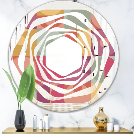 Geometric Retro Minimal I - Modern Round or Oval Wall Mirror - Whirl