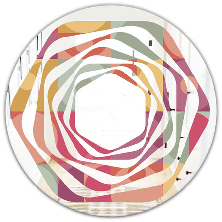 Geometric Retro Minimal I - Modern Round or Oval Wall Mirror - Whirl