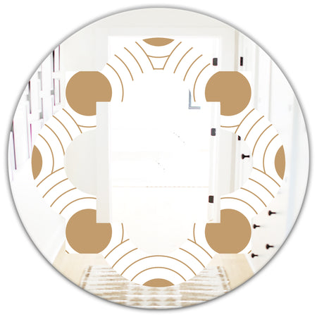 Circular Retro Design - Modern Round or Oval Wall Mirror - Quatrefoil