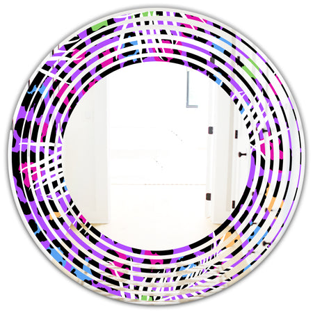 Leopard Fur Safari VIII - Modern Round or Oval Wall Mirror - Wave
