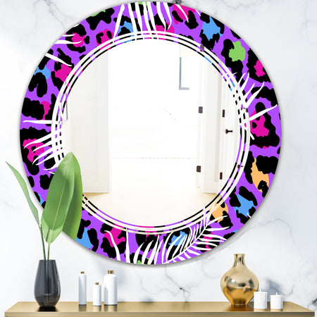Leopard Fur Safari VIII - Modern Round or Oval Wall Mirror - Triple C