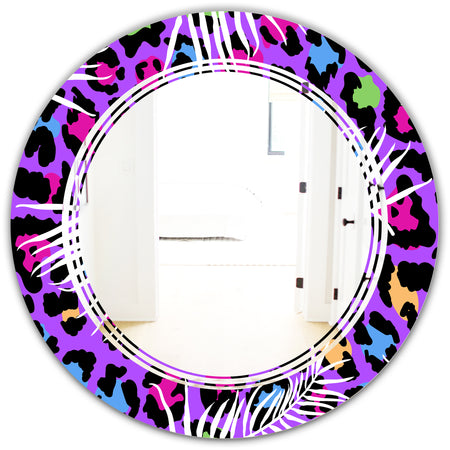 Leopard Fur Safari VIII - Modern Round or Oval Wall Mirror - Triple C