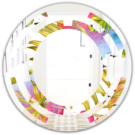 Tropical Foliage IV - Cottage Round or Oval Wall Mirror - Space