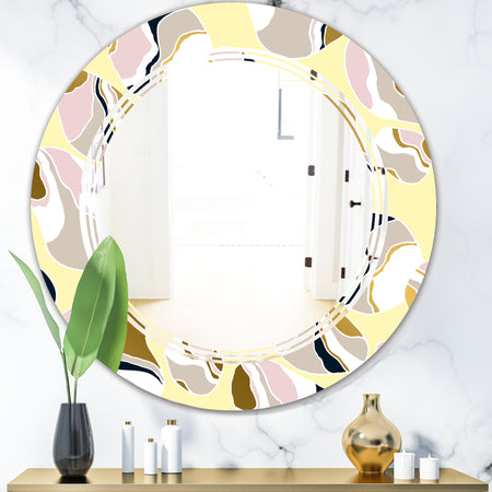 Golden River Stones - Modern Round or Oval Wall Mirror - Triple C