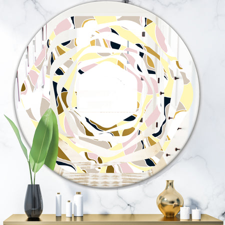 Golden River Stones - Modern Round or Oval Wall Mirror - Whirl