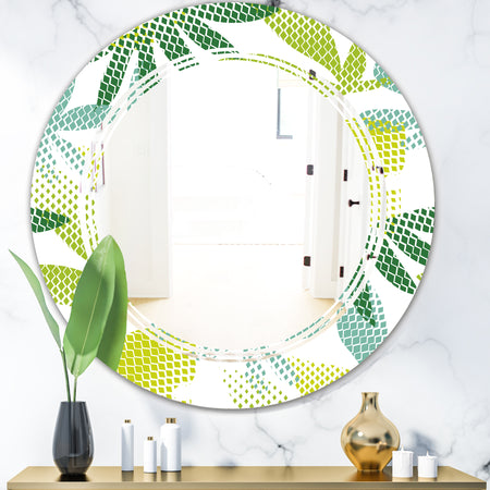 Tropical Botanicals III - Modern Round or Oval Wall Mirror - Triple C