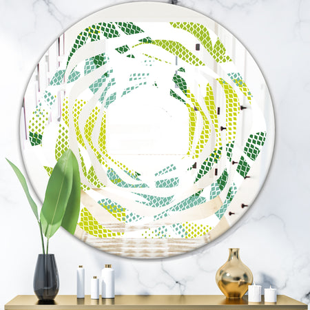 Tropical Botanicals III - Modern Round or Oval Wall Mirror - Whirl